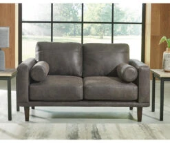 Arroyo Smoke Faux Leather Loveseat 13 Arroyo Smoke Faux Leather Loveseat -Furniture Specialty Shop 810594589 2 1
