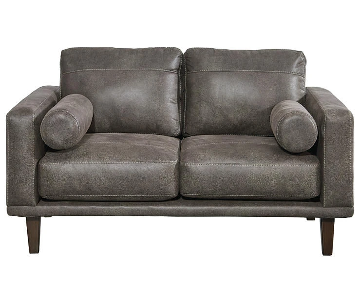 Arroyo Smoke Faux Leather Loveseat 3 Arroyo Smoke Faux Leather Loveseat