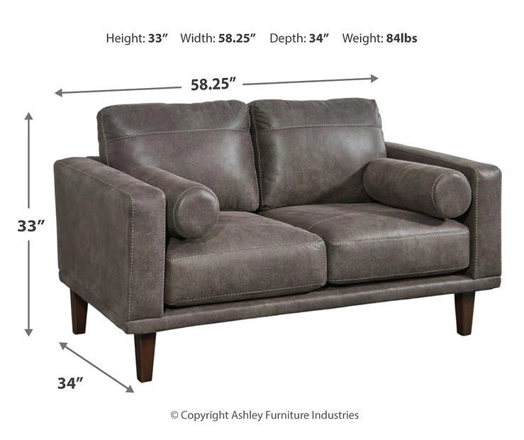 Arroyo Smoke Faux Leather Loveseat 9 Arroyo Smoke Faux Leather Loveseat - Image 7