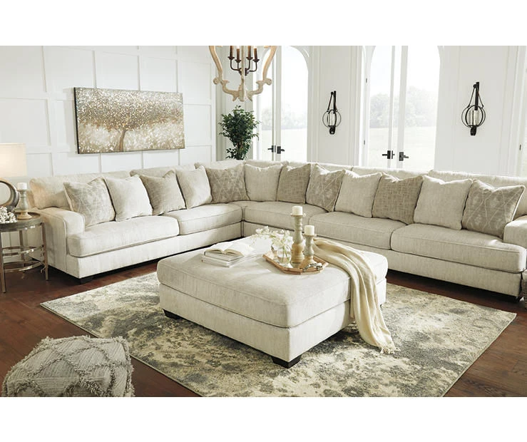Kildare Parchment Oversize Accent Ottoman 6 Kildare Parchment Oversize Accent Ottoman - Image 4