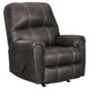 Kincord Midnight Faux Leather Rocker Recliner