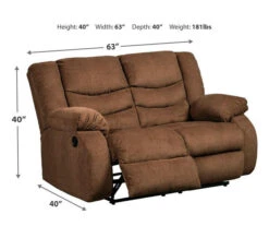 Tulen Chocolate Reclining Loveseat -Furniture Specialty Shop 810594623 4