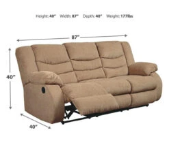 Tulen Mocha Reclining Sofa -Furniture Specialty Shop 810594625 3 1