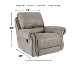 Olsberg Steel Faux Suede Rocker Recliner -Furniture Specialty Shop 810594670 3
