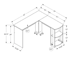 Industrial Gray L-Shaped Corner Desk With Open Storage -Furniture Specialty Shop 810597219 4