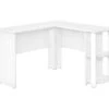 White L-Shaped Corner Desk With Open Storage -Furniture Specialty Shop 810597220