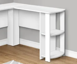 White L-Shaped Corner Desk With Open Storage -Furniture Specialty Shop 810597220 3