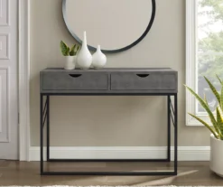 Walker Edison Faux Shagreen 2-Drawer Console Table