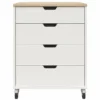 Evolution Vantage White & Weathered Oak 4-Drawer Storage Cart -Furniture Specialty Shop 810597741