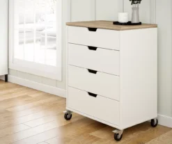 Evolution Vantage White & Weathered Oak 4-Drawer Storage Cart 10 Evolution Vantage White & Weathered Oak 4-Drawer Storage Cart -Furniture Specialty Shop 810597741 5