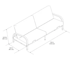 DHP Elbern Black Metal Futon With Black Microfiber Cover -Furniture Specialty Shop 810598097 6