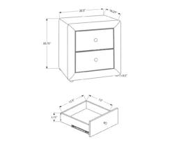 Monarch Faux Leather Nightstand -Furniture Specialty Shop 810598393 A7