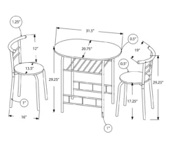 Monarch 3-Piece Dining Set -Furniture Specialty Shop 810598491 A7