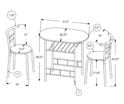 Monarch 3-Piece Dining Set -Furniture Specialty Shop 810598492 A7