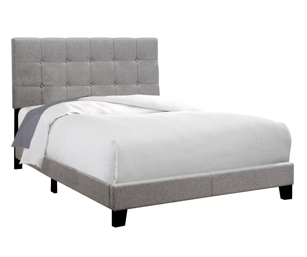 Monarch Linen Tufted Low Profile Bed 5 Monarch Linen Tufted Low Profile Bed - Image 3