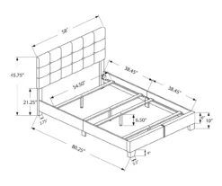 Monarch Linen Tufted Low Profile Bed 30 Monarch Linen Tufted Low Profile Bed -Furniture Specialty Shop 810598497 A7