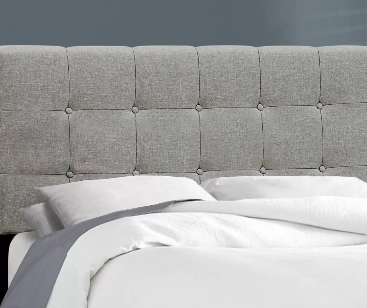 Monarch Linen Tufted Low Profile Bed 14 Monarch Linen Tufted Low Profile Bed - Image 12