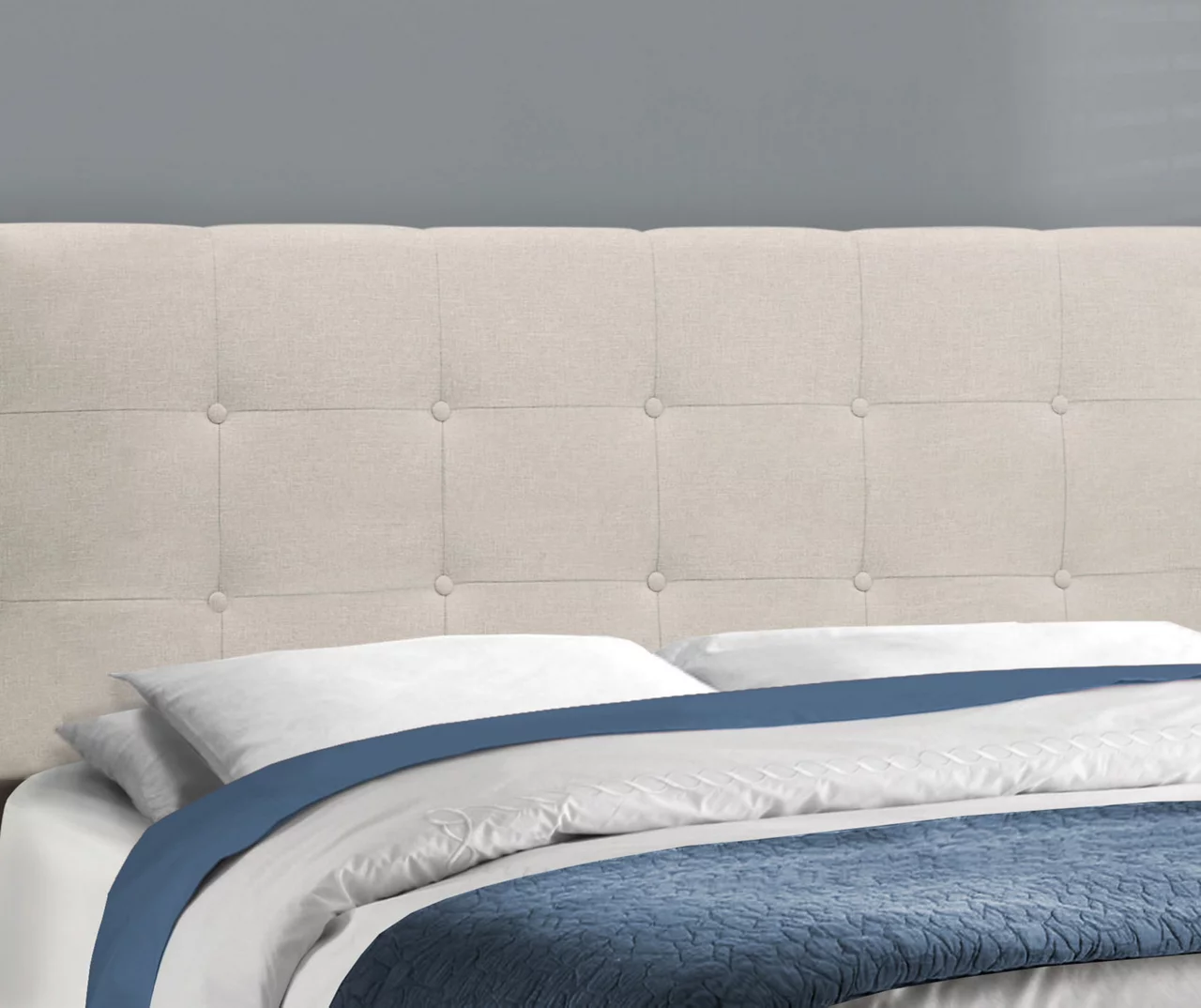 Monarch Linen Tufted Low Profile Bed 11 Monarch Linen Tufted Low Profile Bed - Image 9