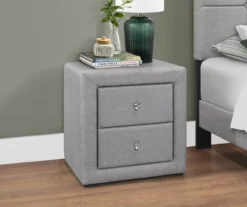 Monarch Linen Upholstered Nightstand 15 Monarch Linen Upholstered Nightstand -Furniture Specialty Shop 810598500 B0