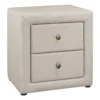 Monarch Linen Upholstered Nightstand -Furniture Specialty Shop 810598501 A0
