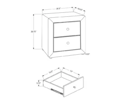 Monarch Linen Upholstered Nightstand 14 Monarch Linen Upholstered Nightstand -Furniture Specialty Shop 810598501 A7