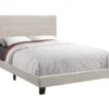 Monarch Linen Tufted Low Profile Bed -Furniture Specialty Shop 810598502 A0