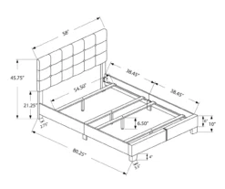 Monarch Linen Tufted Low Profile Bed 24 Monarch Linen Tufted Low Profile Bed -Furniture Specialty Shop 810598502 A7