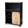 Black & Light Brown Sliding Door Wine Cabinet -Furniture Specialty Shop 810598580 A0 1