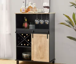 Black & Light Brown Sliding Door Wine Cabinet -Furniture Specialty Shop 810598580 A0 2