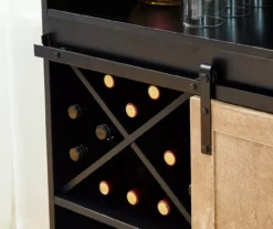 Black & Light Brown Sliding Door Wine Cabinet -Furniture Specialty Shop 810598580 A0 4