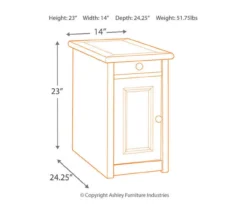Bolanburg Chairside End Table With USB Ports, Outlets & Tray -Furniture Specialty Shop 810598698 6