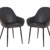 Mid-Century Modern Navy Faux Leather Dining Chairs, 2-Pack -Furniture Specialty Shop 810598714 A0 1