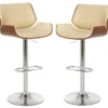 Glitzhome Mid-Century Modern Faux Leather & Chrome Adjustable Bar Stools, 2-Pack -Furniture Specialty Shop 810598740 A0 1