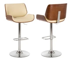Glitzhome Mid-Century Modern Faux Leather & Chrome Adjustable Bar Stools, 2-Pack -Furniture Specialty Shop 810598740 A0 3