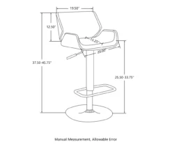 Glitzhome Mid-Century Modern Faux Leather & Chrome Adjustable Bar Stools, 2-Pack -Furniture Specialty Shop 810598740 A0 7