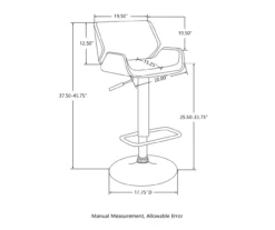 Glitzhome Mid-Century Modern Faux Leather & Chrome Adjustable Bar Stools, 2-Pack -Furniture Specialty Shop 810598742 A0 8
