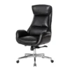 Black Mid-Century Modern Faux Leather Executive Office Chair 1 Black Mid-Century Modern Faux Leather Executive Office Chair -Furniture Specialty Shop 810598936 A0 1