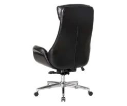 Black Mid-Century Modern Faux Leather Executive Office Chair -Furniture Specialty Shop 810598936 A0 4