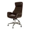 Dark Brown Mid-Century Modern Faux Leather Executive Office Chair -Furniture Specialty Shop 810598937 A0 1