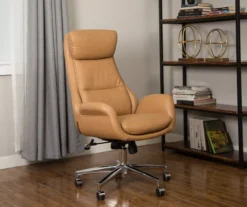 Light Brown Mid-Century Modern Faux Leather Executive Office Chair -Furniture Specialty Shop 810598939 A0 4