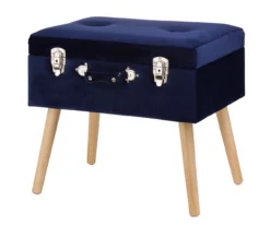 Glitzhome Velvet Suitcase Storage Stool -Furniture Specialty Shop 810598944 A0 1