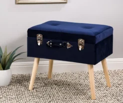 Glitzhome Velvet Suitcase Storage Stool -Furniture Specialty Shop 810598944 A0 2