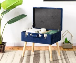 Glitzhome Velvet Suitcase Storage Stool -Furniture Specialty Shop 810598944 A0 3