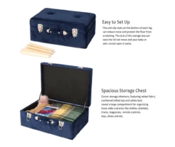 Glitzhome Velvet Suitcase Storage Stool -Furniture Specialty Shop 810598944 A0 7