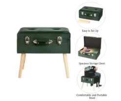 Glitzhome Velvet Suitcase Storage Stool -Furniture Specialty Shop 810598947 A0 7