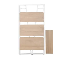 Blonde Wood Look & White 4-Tier Folding Bookcase -Furniture Specialty Shop 810606565 A8 3