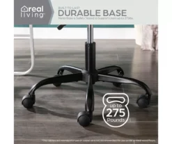 Cream Faux Wool Boucle Rolling Swivel Office Chair -Furniture Specialty Shop 810606674 A0 7