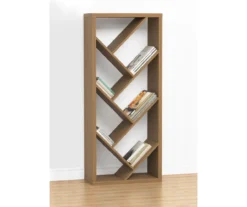 Brown Woodgrain Diagonal Shelf Bookcase -Furniture Specialty Shop 810606678 B0