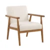 Cream Boucle & Wood Accent Chair -Furniture Specialty Shop 810609718 A0 2