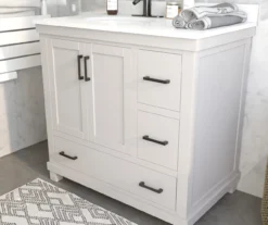 DHP Atwater Living Mills Gray Bathroom Vanity With White Sink -Furniture Specialty Shop 810610512 B0 1